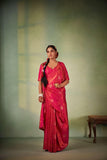 Dark Pink Kanjivaram Art Silk Saree - Default Title women's fashion mart