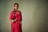 Dark Pink Kanjivaram Art Silk Saree - Default Title women's fashion mart