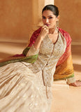 Breathtaking Beige Embroidered Designer Lehenga Kurta - women's fashion mart