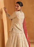 Breathtaking Beige Embroidered Designer Lehenga Kurta - women's fashion mart