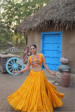 Designer Readymade Traditional Gamthi Threadwork Lehenga Choli For Navratri