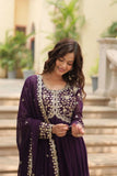 Amazing Festive Wear Faux Georgette Sequins Worked Gown - women's fashion mart