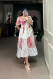 White Floral Printed Georgette Dress - women's fashion mart