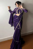 Traditional Ready To Wear Red Colour Saree For Karwa Chauth -Saree Red women's fashion mart