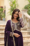 Amazing Festive Wear Faux Georgette Sequins Worked Gown - women's fashion mart