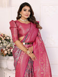 Glimmering Jari Silk  Purple Color Saree