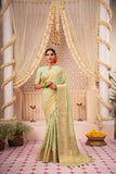 Light Green Banarasi Georgette Saree - Default Title women's fashion mart
