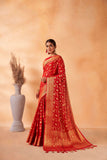 Red Banarasi Georgette Saree - Default Title women's fashion mart
