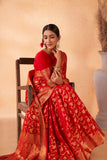 Red Banarasi Georgette Saree - Default Title women's fashion mart