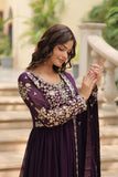 Amazing Festive Wear Faux Georgette Sequins Worked Gown - women's fashion mart