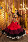 Festive Designer Viscose Cotton Multi Tread With Mirror Work Traditional Navratri Lehenga Choli