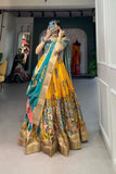 Designer Kalamkari Printed Dola Silk Lehenga Choli - women's fashion mart