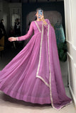 Lavender Sequins Thread Embroidered Anarkali Dress