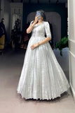 Elegant Kanjivaram Gown With Zari Work & Matching Koti