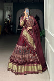 Gaji Silk Lehenga Choli With Digital Print And Lagadi Patta - women's fashion mart