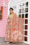 Rich Sequins Embroidered With Printed Designer Gown With Dupatta - women's fashion mart