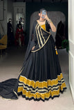 Black Beautiful Pure Rayon Original Mirror Work Stunning Navratri Lehenga Choli