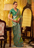 Bright Lime Green Kanjivaram  Saree