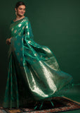 “Exclusive Offer” : Green Woven Banarasi Silk Saree