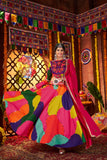 Beautiful Multi Color Designer Maslin Traditional Navratri Special Lehenga Choli