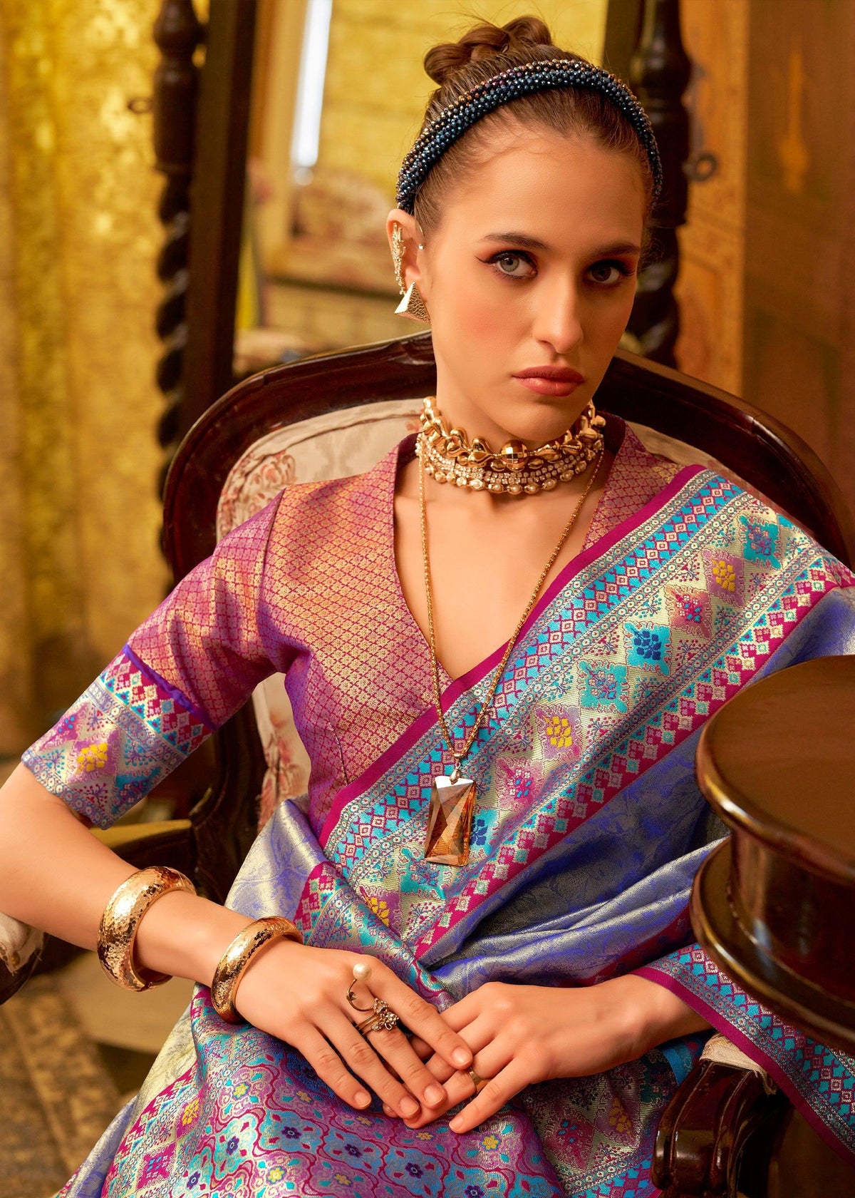 Lavender Purple Kanjivaram Saree