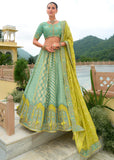 Aruba Blue Heavy Embroidered Designer Lehenga Set