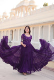 Embroidered Sequins Work Designer Women Gown - women's fashion mart