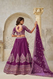 Crimson Elegance Minimalist Peacock And Leaf Motif Bridal Lehenga