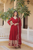 TRADITIONAL elegance Attractive Embroidered Sequins WORK WOMEN GOWN  women's fashion mart