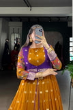 Kalamkari Printed Poly Cotton Zari Weaving Work Designer Gown