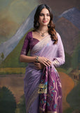 Bloom Lavender Purple Woven Cotton Silk Saree