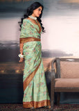 Paradise Green Light Weight Cotton Silk Saree With Digital Print