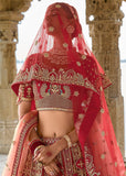Crimson Red Heavy Embroidered Designer Lehenga