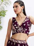 Georgette Golden Dull-Bright Sequin,Threaded Embroidered Semi-Stitched Lehenga choli  women's fashion mart