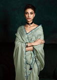 Saga Green Designer Tissue Silk Saree With Printed Blouse