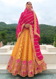 Cadmium Yellow Heavy Embroidered Designer Lehenga Set