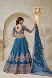 Crimson Elegance Minimalist Peacock And Leaf Motif Bridal Lehenga