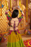 Designer Festive Spirit Viscose Cotton Multi Tread With Mirror Work Traditional Navratri Lehenga Choli