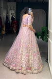 Bridal Pastel Net Lehenga Choli With Sequins Elegance