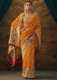 Bronze Orange Woven Paithani Banarasi Soft Silk Saree