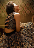 “Exclusive Offer” : Golden Black Designer Sequins Embroidered Lehenga