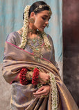 Copper Grey Dual Tone Woven Banarasi Brocade Saree