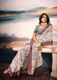 Mauve Purple Light Weight Cotton Silk Saree With Digital Print