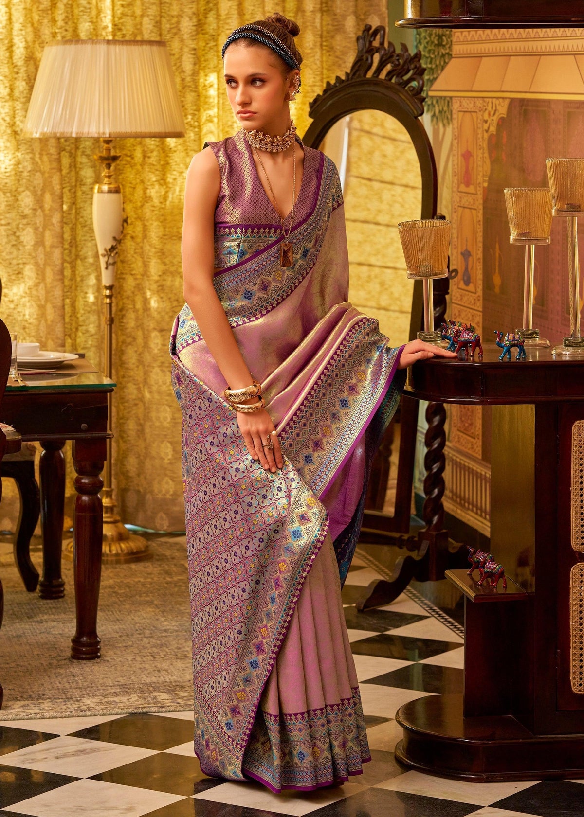 Delight Pink Kanjivaram Saree