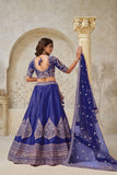 Crimson Elegance Minimalist Peacock And Leaf Motif Bridal Lehenga