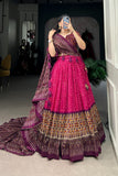 Bandhej With Ajarakh Print Silk Lehenga Choli - women's fashion mart
