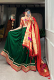 Green Paithani Silk Beautiful Lehenga Choli