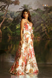 Off White Handwork Designer Corset Lehenga Set With Floral Prints