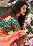 Salmon Peach Heavy Banarasi Bridal Lehenga