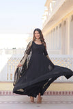 The Perfect Attractive Gown with Dupatta Set -WOMEN FASHION Wine / M women's fashion mart